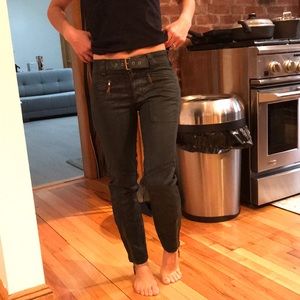 Ralph Lauren dark green pants, 35 inches long